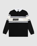 WNDRR STUDIO PANEL RUGBY POLO - FADED BLACK