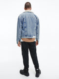 Calvin Klein SHERPA DENIM JACKET - 90's Iconic Light Blue