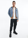 Calvin Klein SHERPA DENIM JACKET - 90's Iconic Light Blue