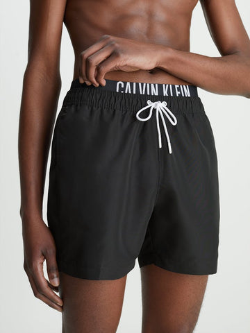 CALVIN KLEIN KM0KM00740 Double Waistband Swim Shorts - PVH Black