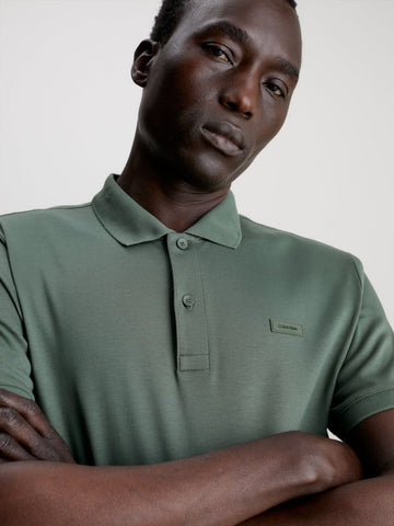 CALVIN KLEIN K10K111657 Slim Smooth Cotton Polo Shirt - Thyme