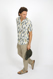 JAMES HARPER JHS569 Ikat Cuban Collar Shirt - Tobacco