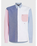 TOMMY HILFIGER PREM OX BLCK SHRT CLOUDY BLUE/PINK