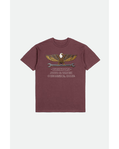 BRIXTON Repair S/s Tee - Mahogany Worn Wash