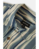BRIXTON CRU Oxford Stripe S/S Shirt - Basalt Blue/Painterly Stripe