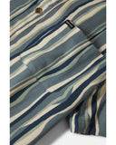 BRIXTON CRU Oxford Stripe S/S Shirt - Basalt Blue/Painterly Stripe