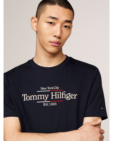 TOMMY HILFIGER MW0MW36209_DW5 Logo Embroidery Interlock Tee - Desert Sky