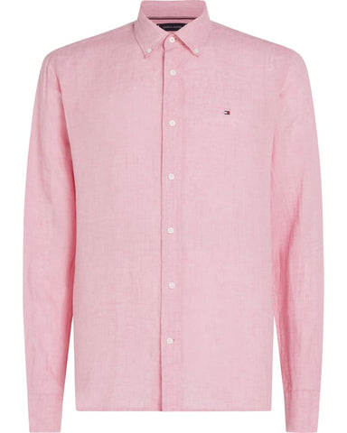 TOMMY HILFIGER MW0MW36887_TOJ IC PIGMENT DYED LINEN RF SHIRT - Romantic Pink