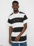 BRIXTON HILT ALPHA LINE S/S TEE - Off White/Washed Black/Paradise Orange