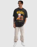 WNDRR WITH FRIES VINTAGE FIT TEE - WASHED BLACK
