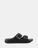 Hush Puppies Hoges Leather Slide - Black/Grey