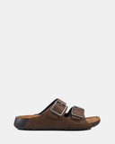 Hush Puppies Hoges Leather Slide - Brown/Natural