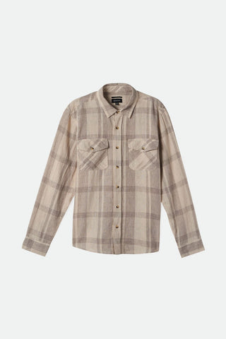 BRIXTON MEMPHIS LINEN BLEND L/S SHIRT - Whitecap/Cinder Grey
