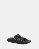 Hush Puppies Hoges Leather Slide - Black/Grey