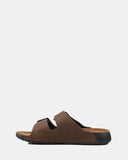Hush Puppies Hoges Leather Slide - Brown/Natural