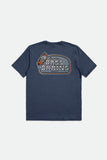 BRIXTON BASS BRAINS BOAT S/S STANDARD TEE - Washed Navy