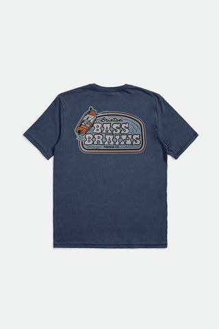 BRIXTON BASS BRAINS BOAT S/S STANDARD TEE - Washed Navy