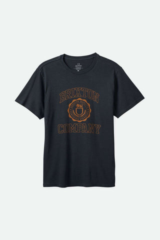 BRIXTON University S/S Standard T-Shirt - Black Worn Wash