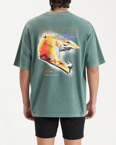 NENA AND PASADENA Sandboard Heavy Oversized Tee - Pigment Silver Pine