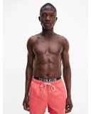 CALVIN KLEIN DOUBLE WAISTBAND SWIM SHORTS KM0KM00702_XKN - Coral Crush