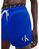 CALVIN KLEIN SHORT DOUBLE WAISTBAND SWIM SHORTS KM0KM00710_C65 - Cobalt
