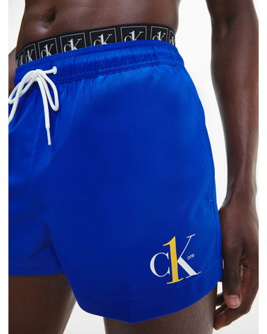 CALVIN KLEIN SHORT DOUBLE WAISTBAND SWIM SHORTS KM0KM00710_C65 - Cobalt