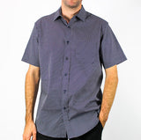 Bridgeport B2446 Short Sleeve Woven Print Shirt - Navy