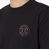 BRIXTON CREST II S/S STANDARD TEE - Black/Charcoal/Mahogany