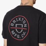 BRIXTON CREST II S/S STANDARD TEE - Black/Charcoal/Mahogany