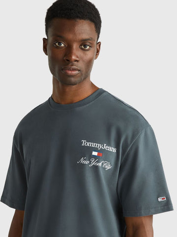 TOMMY JEANS Luxe Script Athletic Tee - New Charcoal