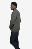 JAMES HARPER OLIVE COTTON CHUNKY CABLE CREW NECK JUMPER