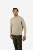 JAMES HARPER JHK68 Chunky Rib Knit Crew Jumper- Natural