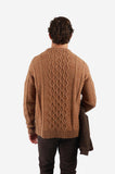 JAMES HARPER JHK73 Cable Crew Knitwear - Latte