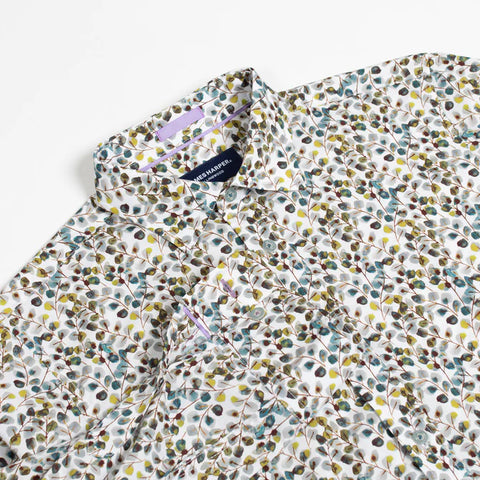 JAMES HARPER JHS480 FERN COTTON POPLIN SHIRT - Olive