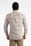 JAMES HARPER JHS485 FLORAL FUSION COTTON POPLIN SHIRT - Brown