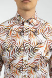JAMES HARPER JHS491 BERMUDA PALMS COTTON POPLIN SHIRT - Orange