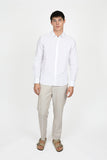 JAMES HARPER JHS554 Long Sleeve Linen Shirt - White