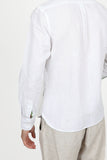 JAMES HARPER JHS554 Long Sleeve Linen Shirt - White