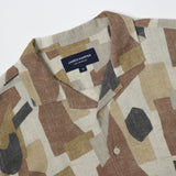 JAMES HARPER JHS567 Shapes Cuban Collar Shirt - Coffee
