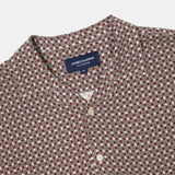 JAMES HARPER JHS576 Cuban Collar Border Shirt - Merlot