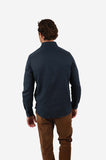 James Harper JHS580 Herringbone Long Sleeve Shirt - Navy