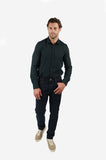 James Harper JHS582 Two Tone Twill Long Sleeve Shirt - Bottle