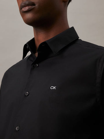 CALVIN KLEIN Poplin Stretch K10K109440 Short Sleeve Shirt - CK Black