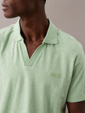 CALVIN KLEIN K10K112959 Cotton Linen Polo Shirt - Quiet Green