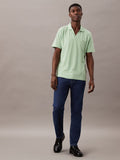 CALVIN KLEIN K10K112959 Cotton Linen Polo Shirt - Quiet Green