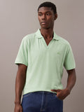 CALVIN KLEIN K10K112959 Cotton Linen Polo Shirt - Quiet Green