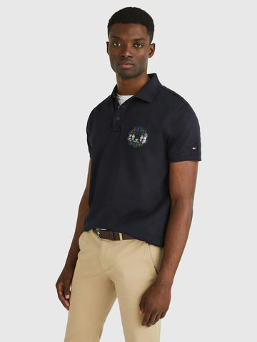 TOMMY HILFIGER MONOGRAM TWILL POLO - Desert Sky