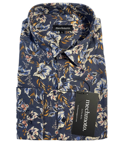 MECHMOTO 2401LS40 Floral L/S Shirt - Navy