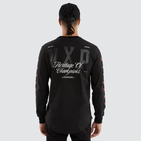 NENA AND PASADENA Final Dual Curved Longsleeve Tee - Jet Black