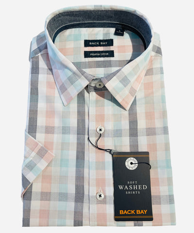 Back Bay G860211 Premium Cotton S/S Shirt - Coral